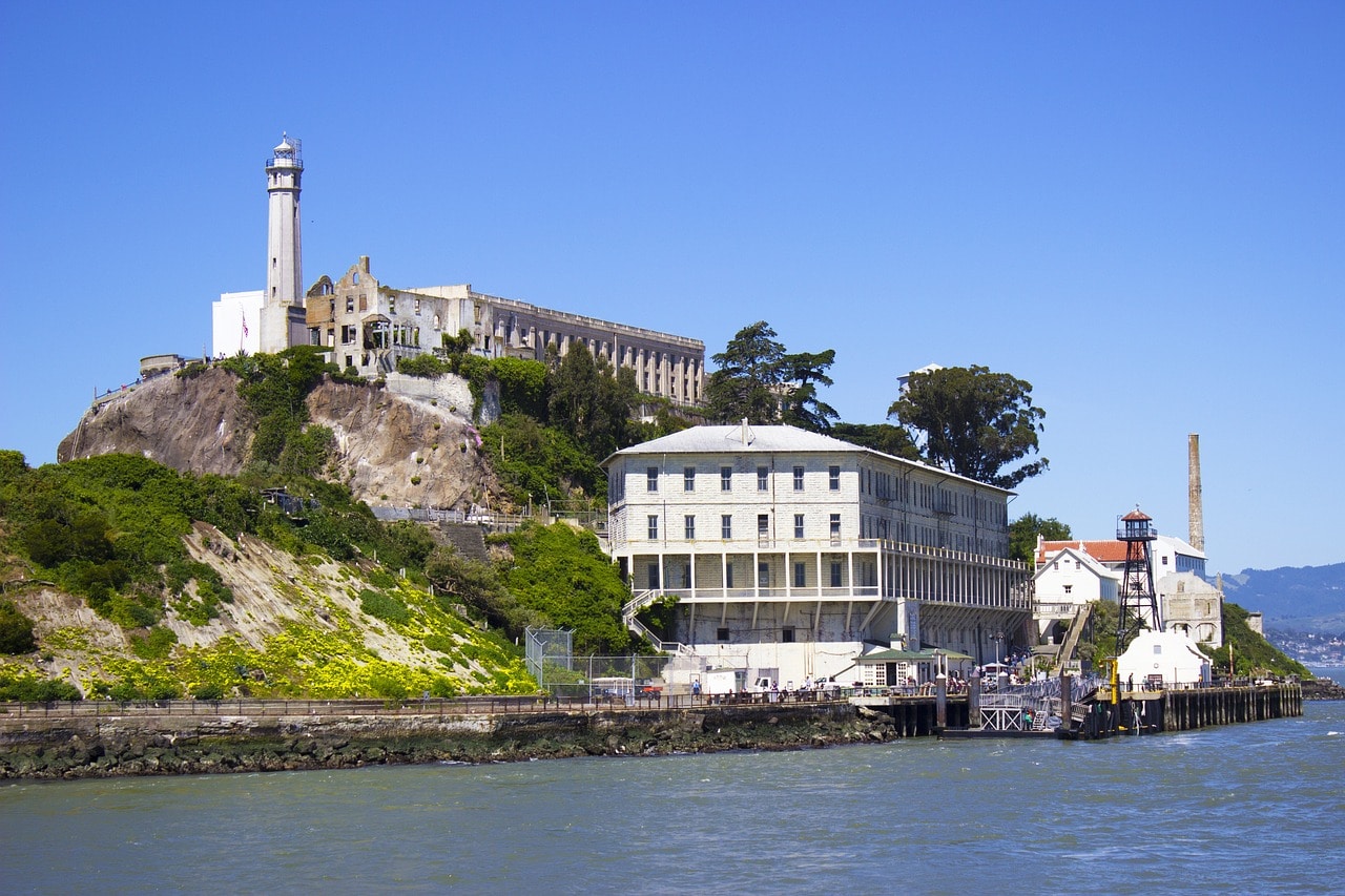 The prison on Alcatraz Island in San Francisco Bay