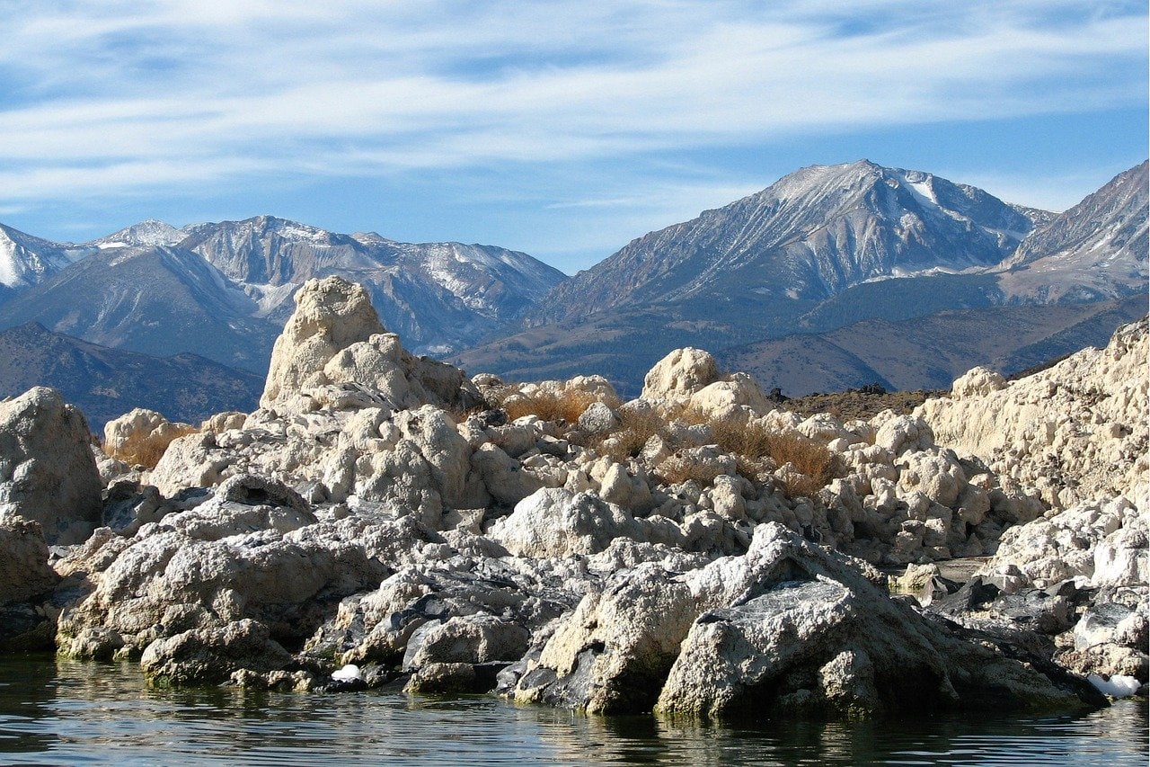 View of the Sierra Nevada Range from Mono Lake