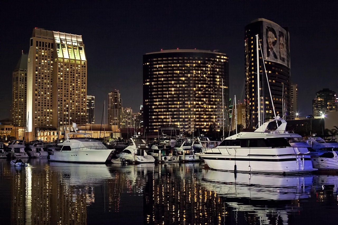 San Diego downtown in the evening