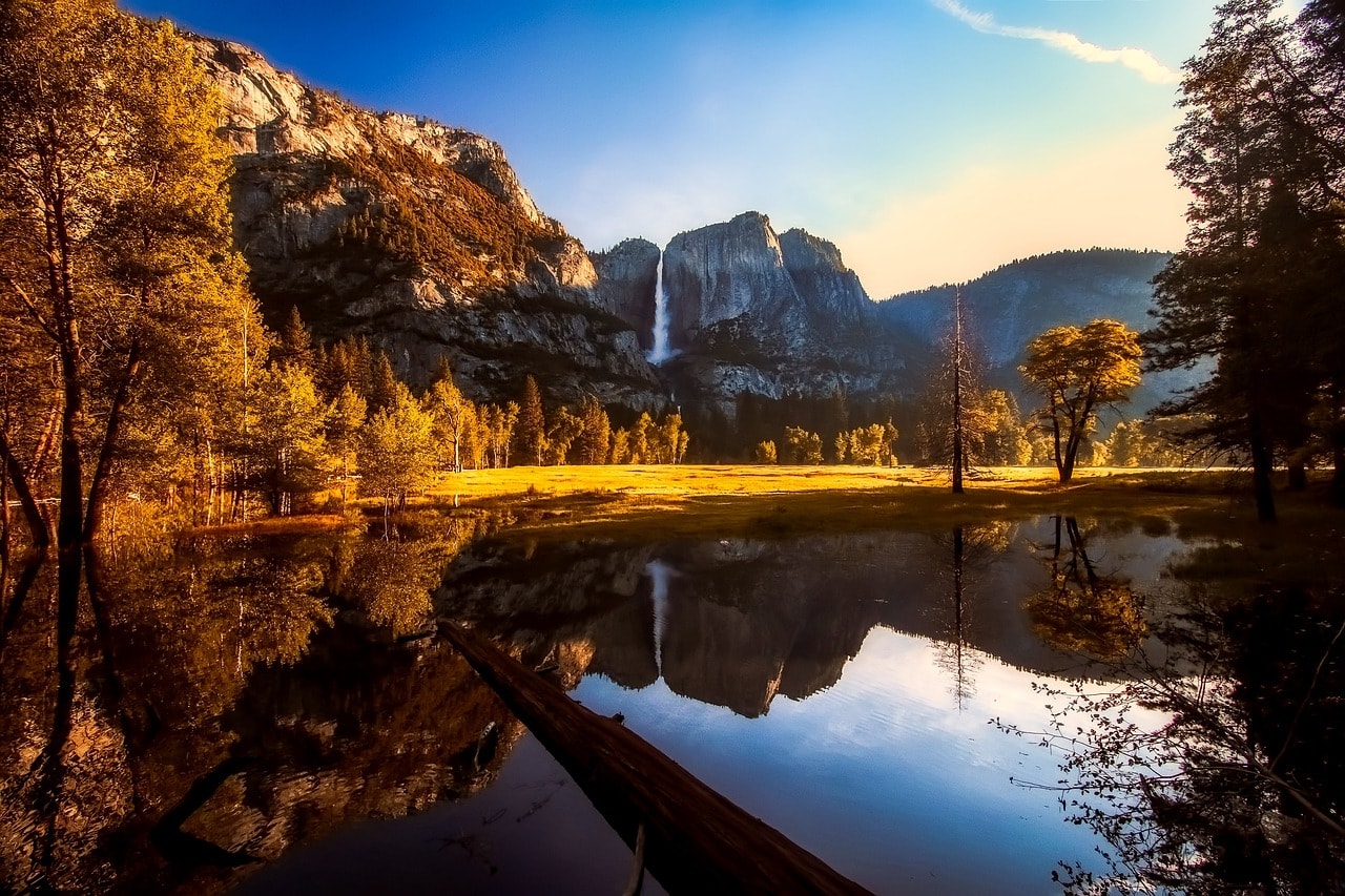 View of the falls in Yosemite Valley