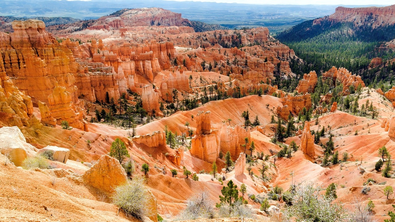 The view of Bryce Canyon National Park in Utah