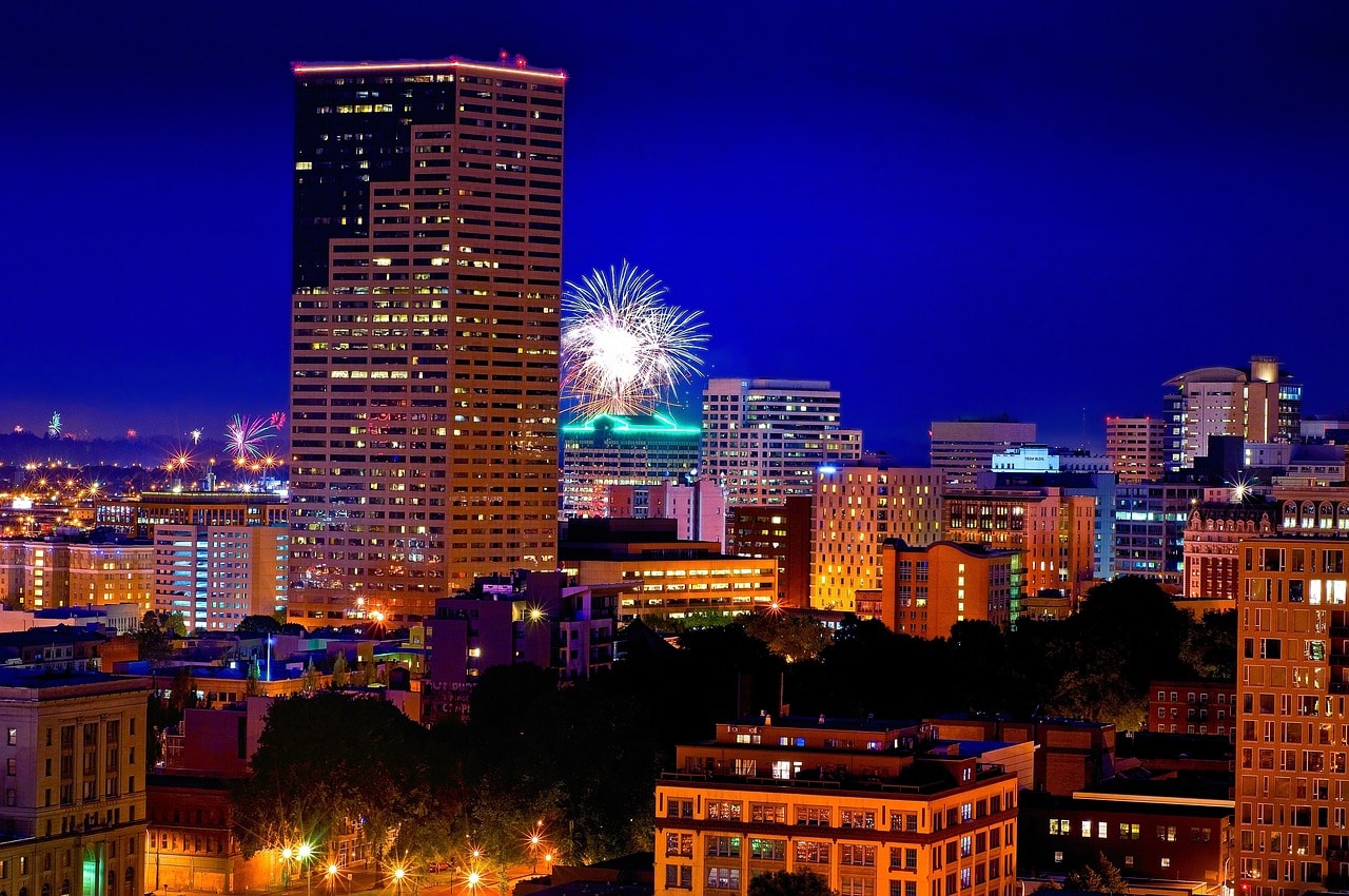 Fireworks in Downtown Portland
