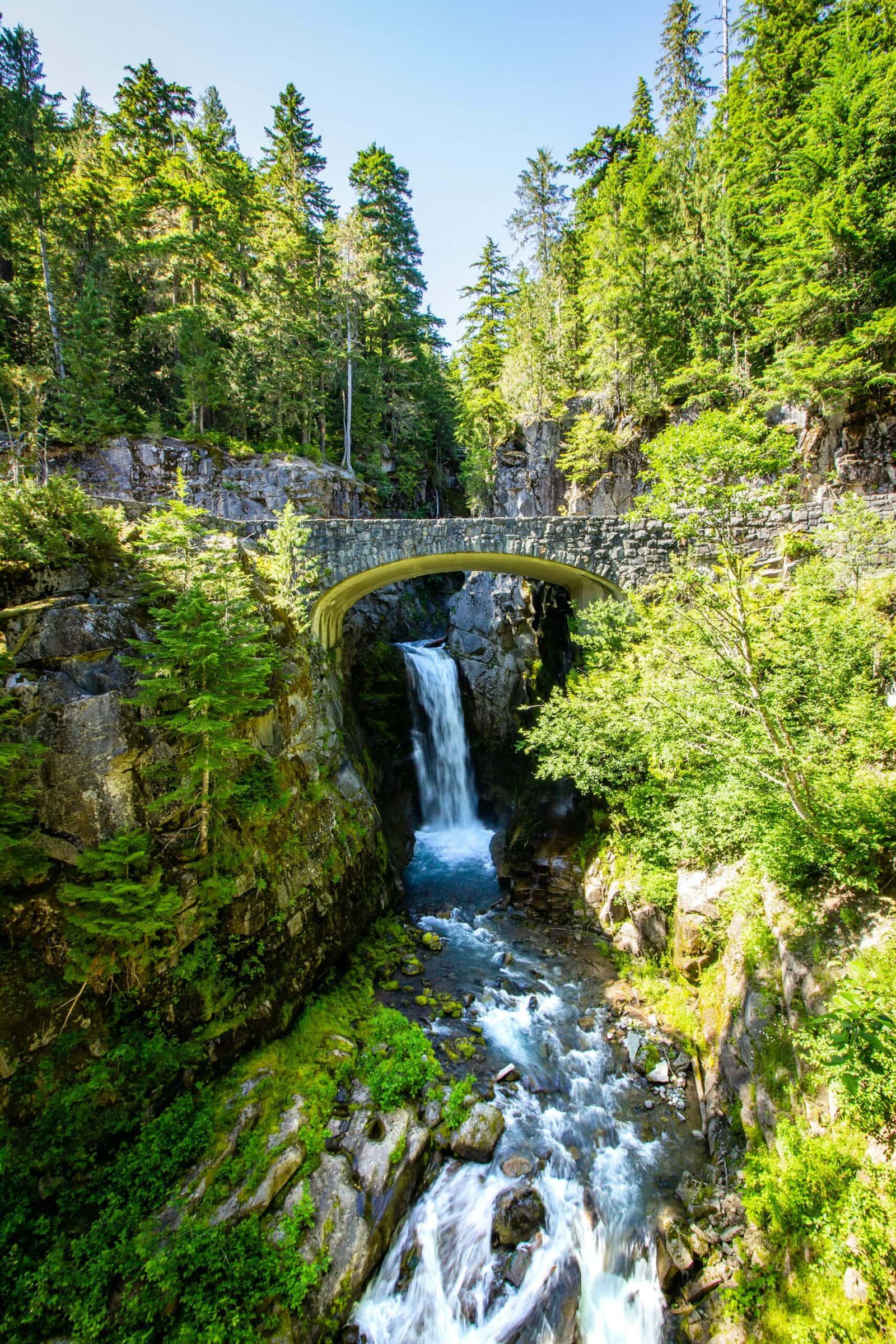 A waterfall in a creek near Paradise in Mount Rainier National Park