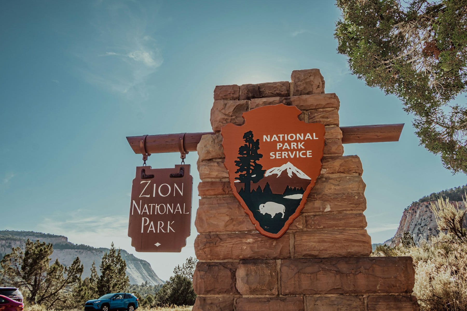 The entrance to Zion National Park in southern Utah