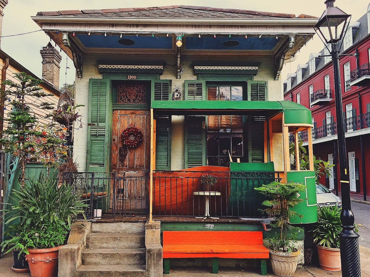 Facade of a house in the French Quarter of New Orleans