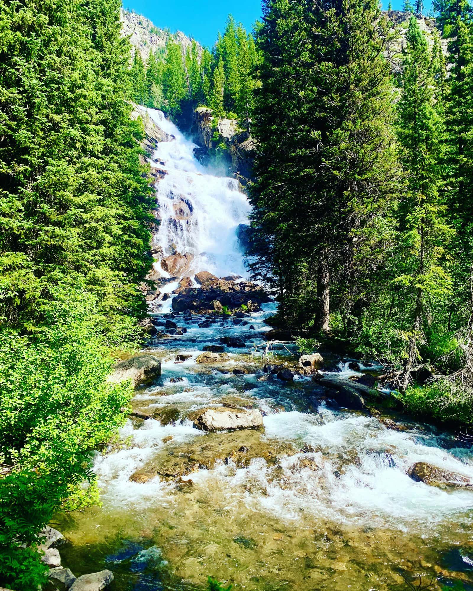Hidden Falls above Jenny Lake in Grand Teton National Park
