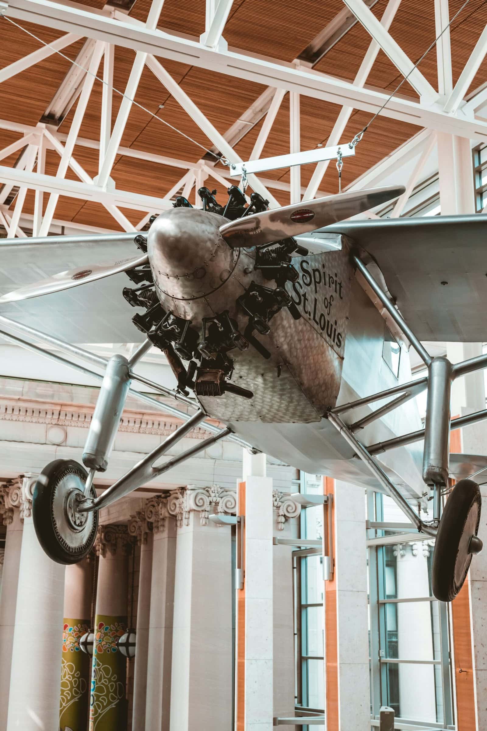 The Spirit of St. Louis model at the History Museum