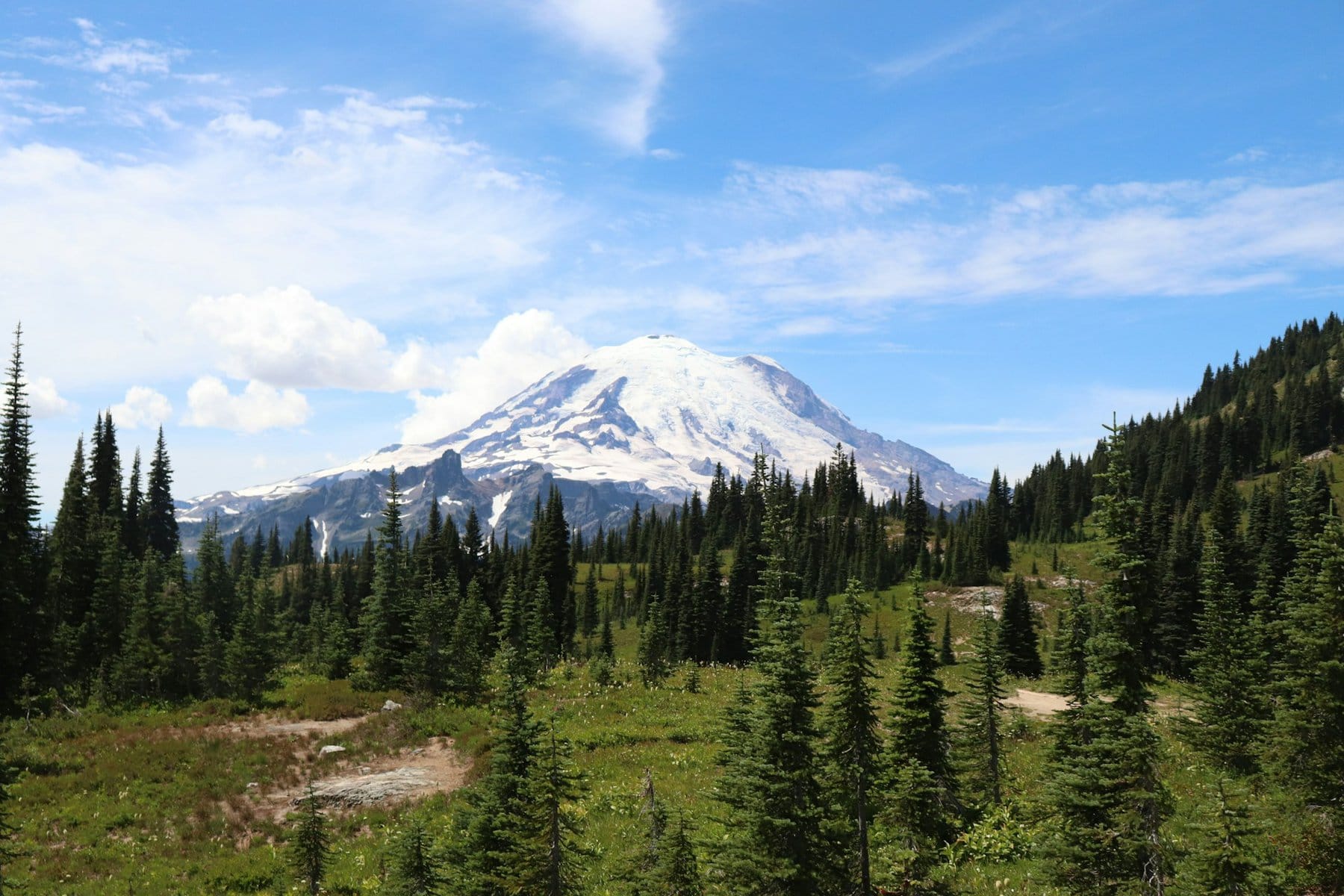 The summit of Mount Rainier from the direction of Paradise