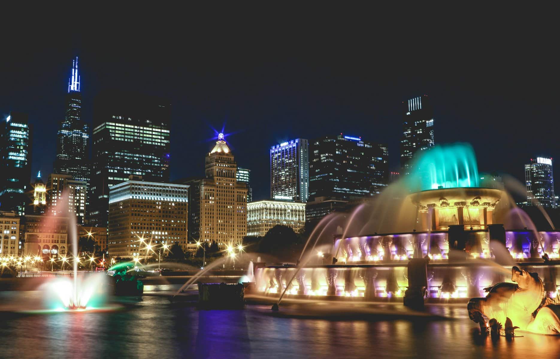 Buckingham Fountain in Grant Park, heart of Chicago