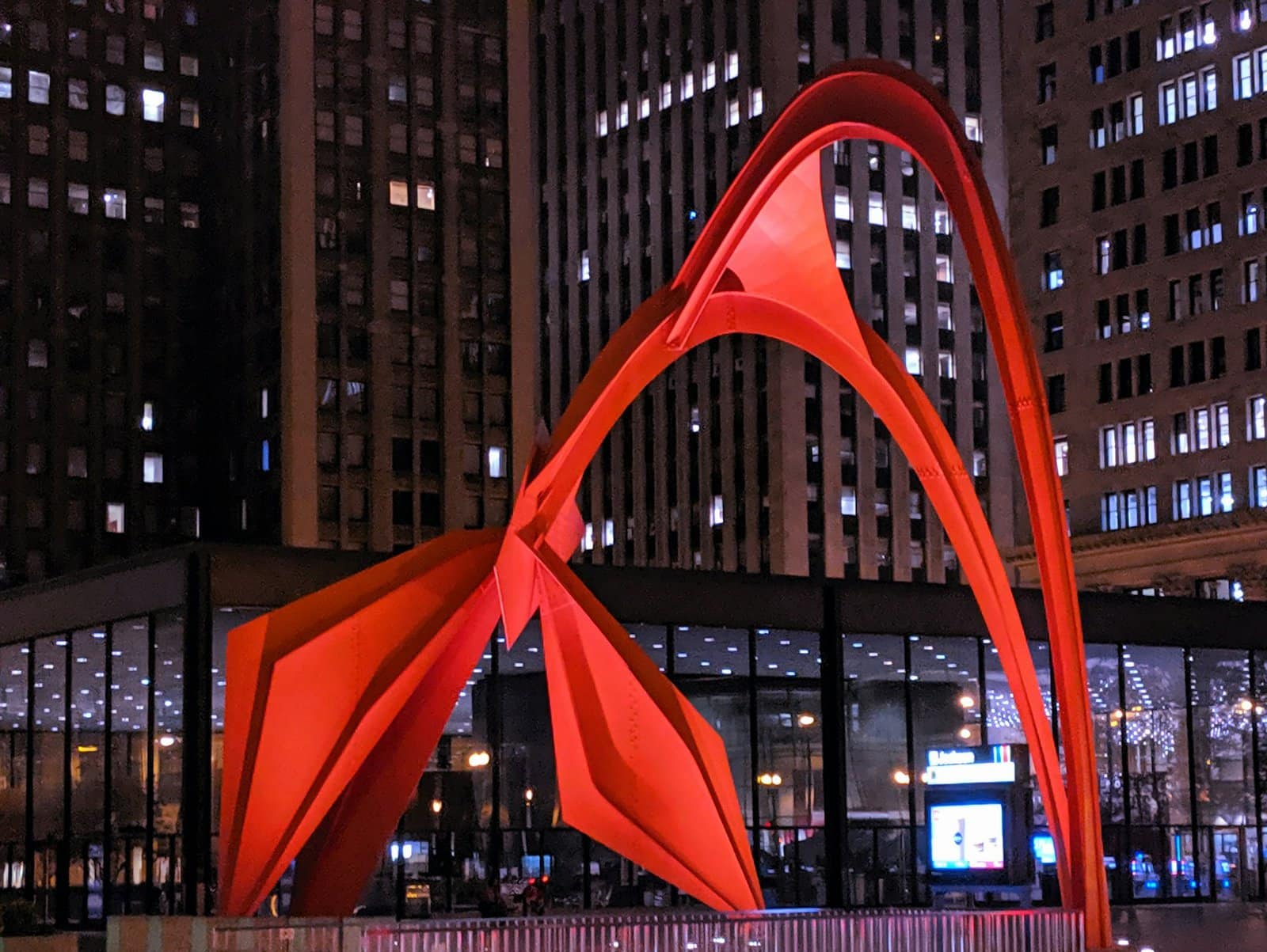 The statue at the entrance to the Federal Building in Chicago