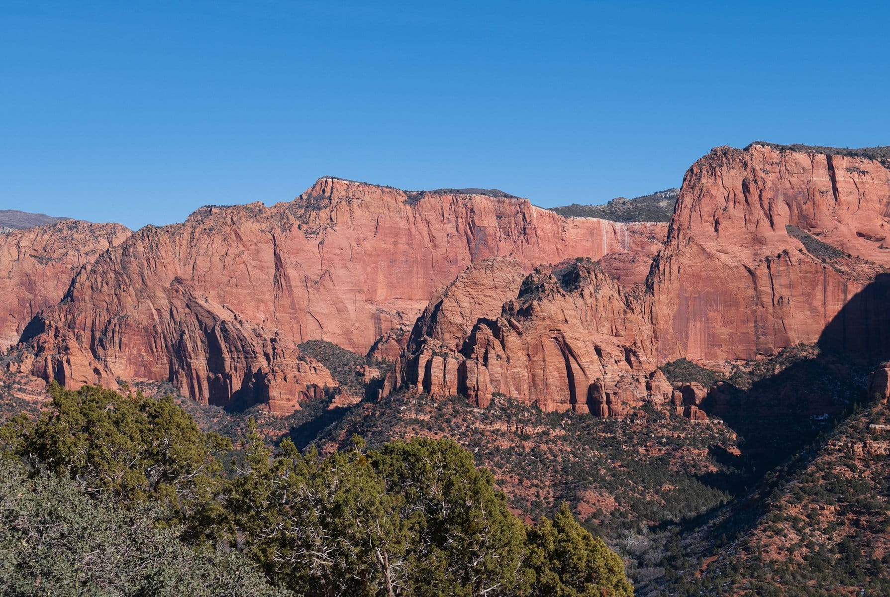 The view of Kolob Canyons in Zion National Park