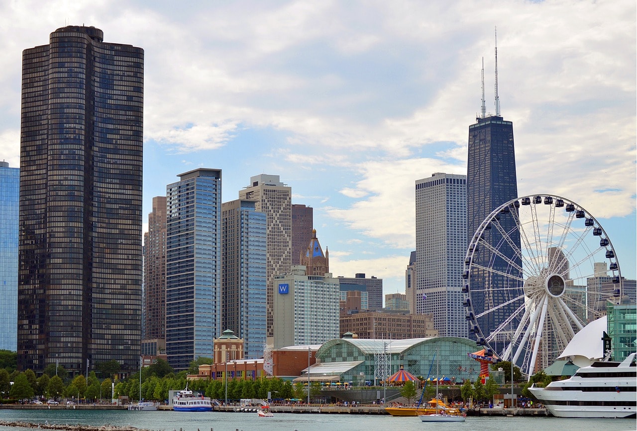 Navy Pier and John Hancock Center in Chicago