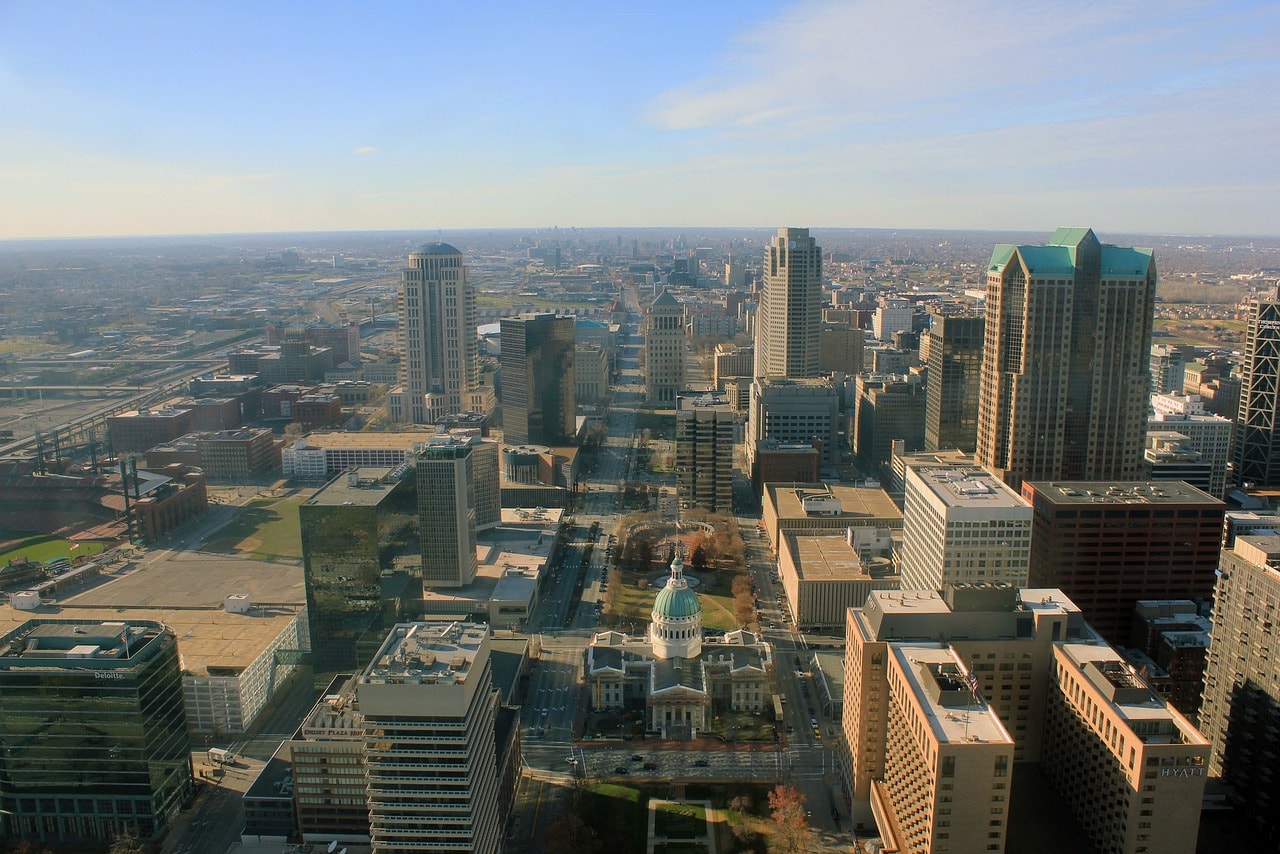 Gateway Arch Mall from the Arch's observation deck