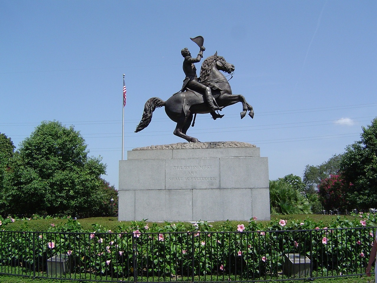 Statue of Andrew Jackson in the heart of Jackson Square in New Orleans