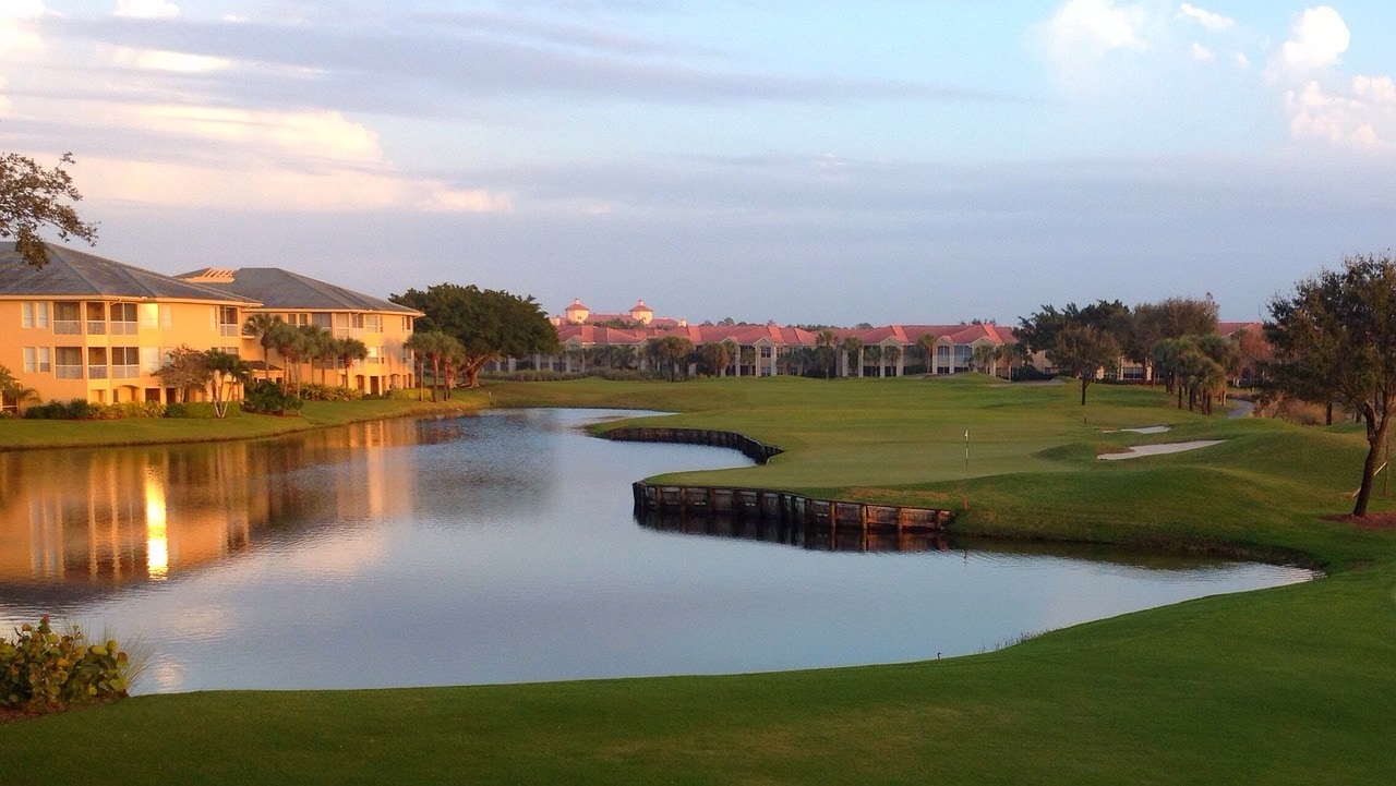 Golf course in a wealthy suburb in Florida