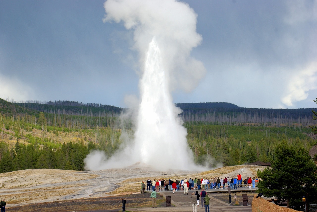 The Old Faithful Geyser in Yellowstone Park