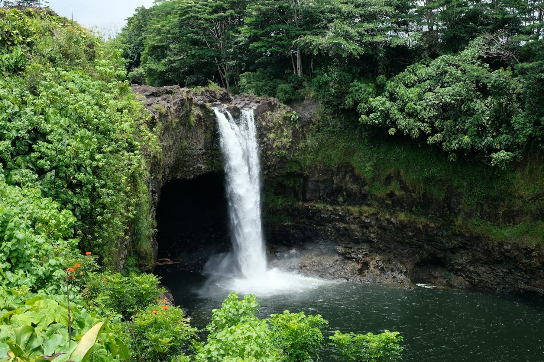 Rainbow Falls in the city of Hilo on Hawaii Island