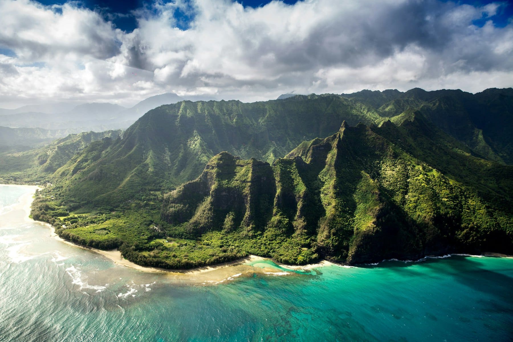 Landing on the island of Kauai in western Hawaii
