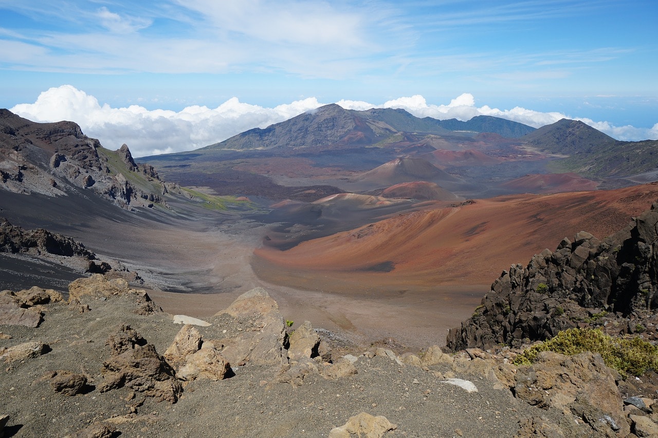 The caldera of Haleakalā National Park in Maui