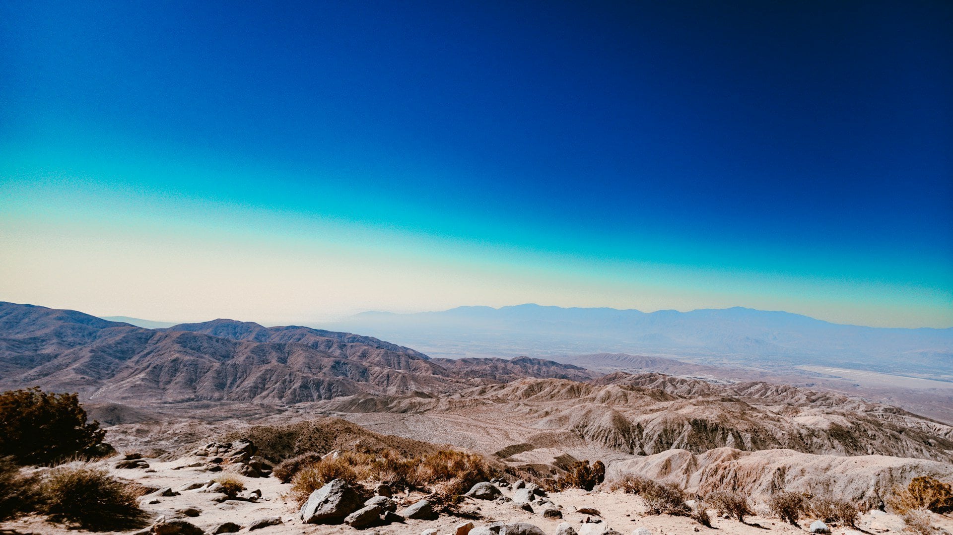 Coachella Valley and Mount San Jacinto Range view from Keys View in Joshua Tree