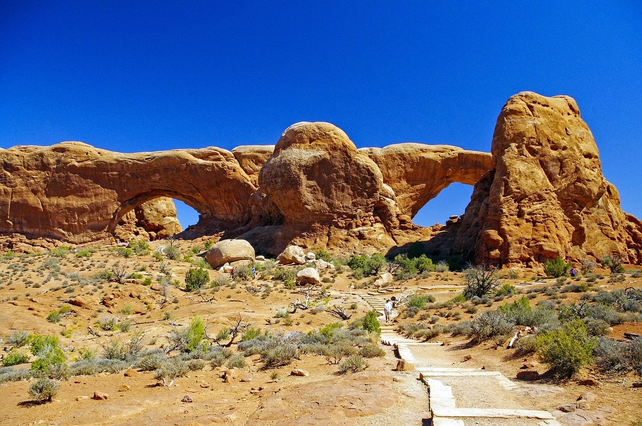 The South and North Windows in Arches National Park