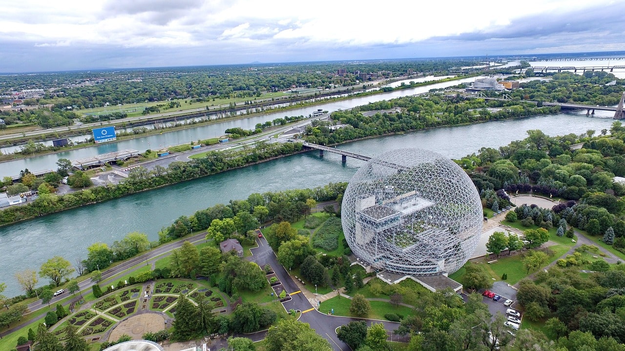 The Biosphere and Notre Dame Island in Montreal