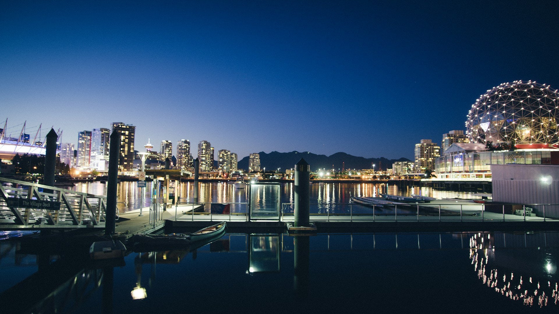 Science World in Vancouver towards evening