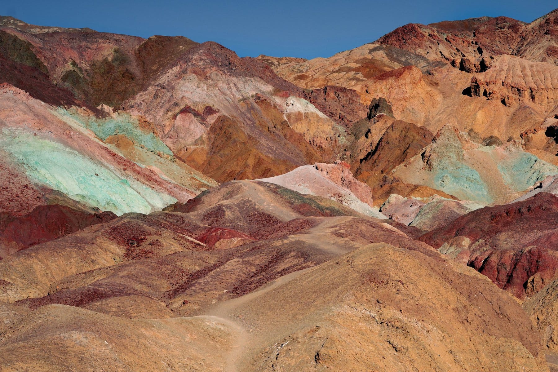 The colors of Artist's Palette in Death Valley National Park