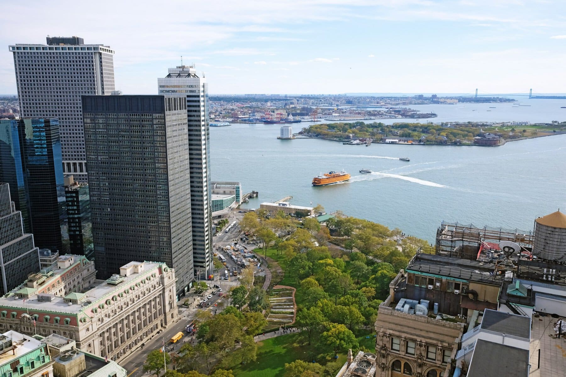 Battery Park at the tip of Manhattan
