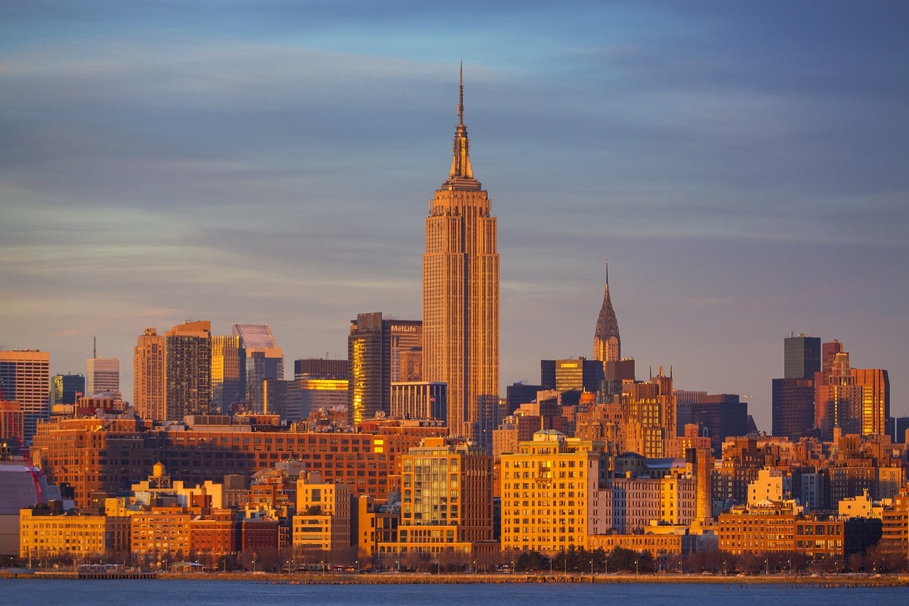 The Empire State Building above Midtown Manhattan