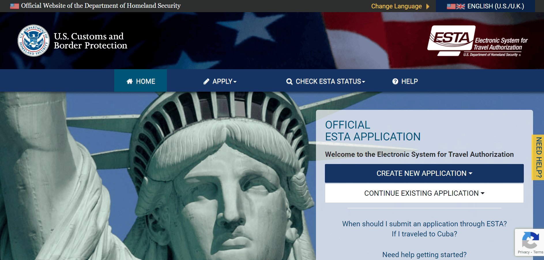 ESTA system online