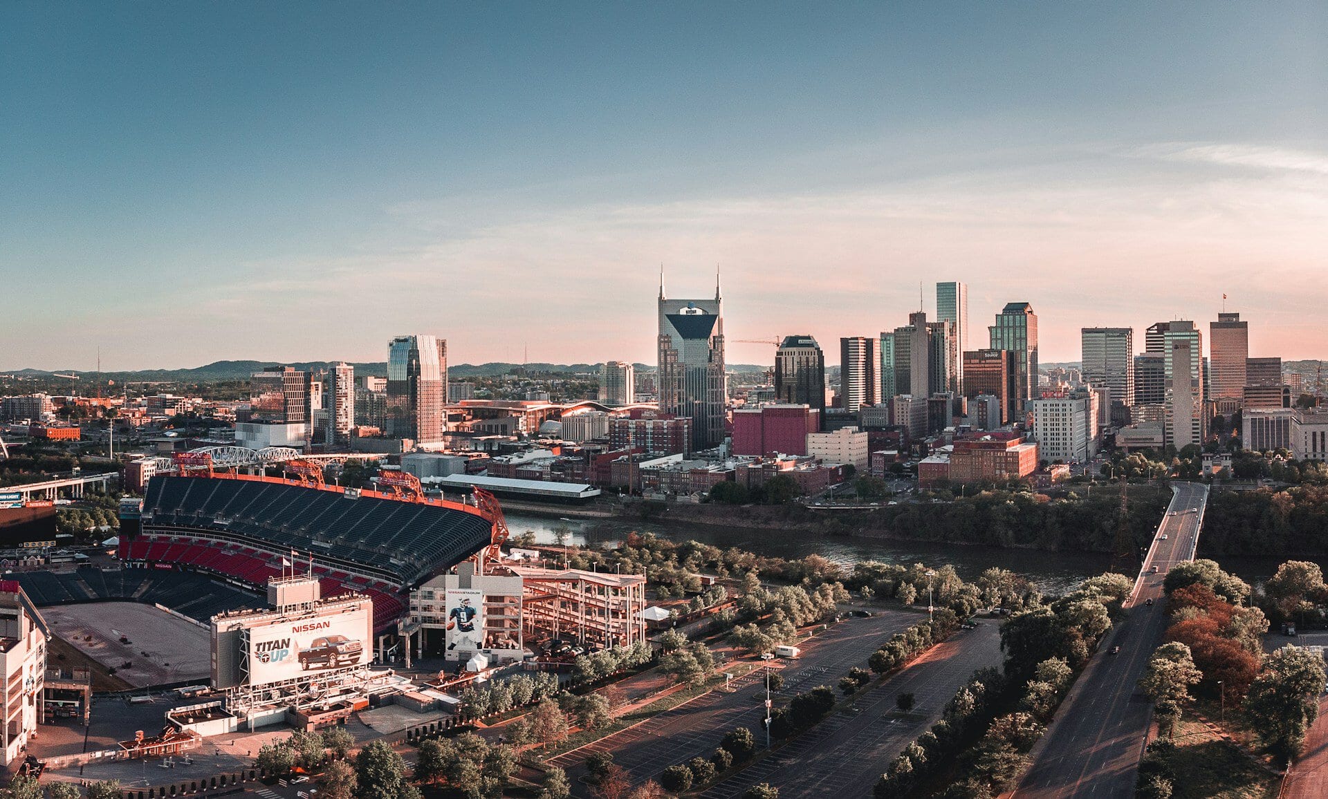 The Cumberland River and Downtown Nashville