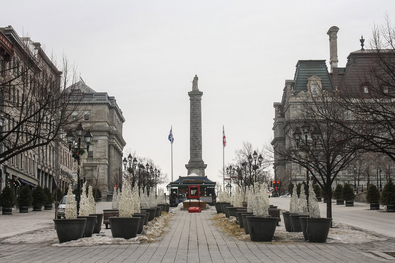 Nelson statue near Montreal's City Hall