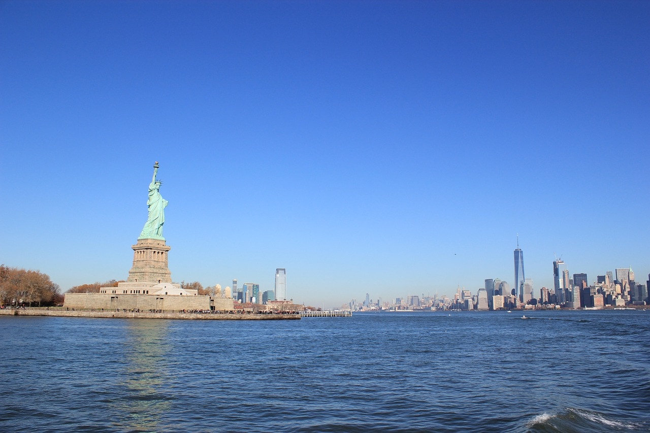 Statue of Liberty and Downtown Manhattan