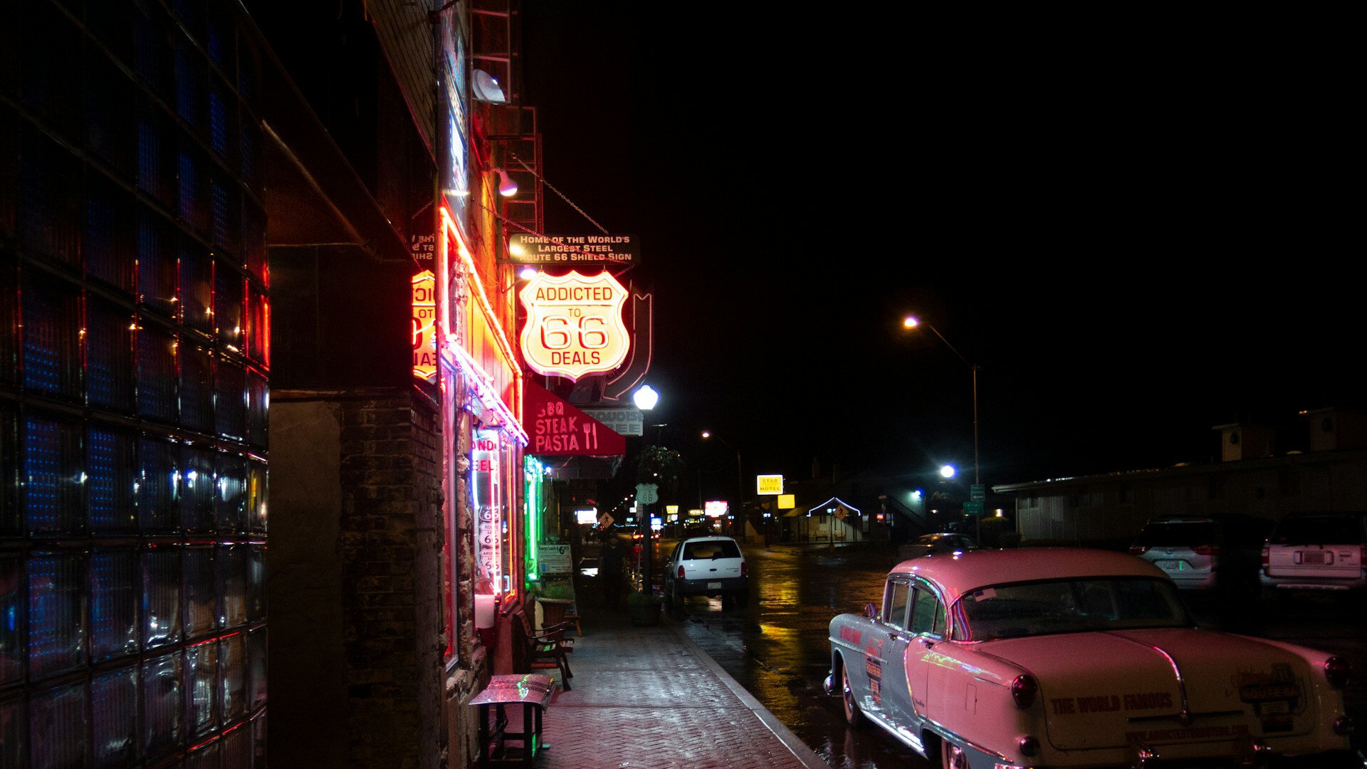 Route 66 in Williams, Arizona near the Grand Canyon