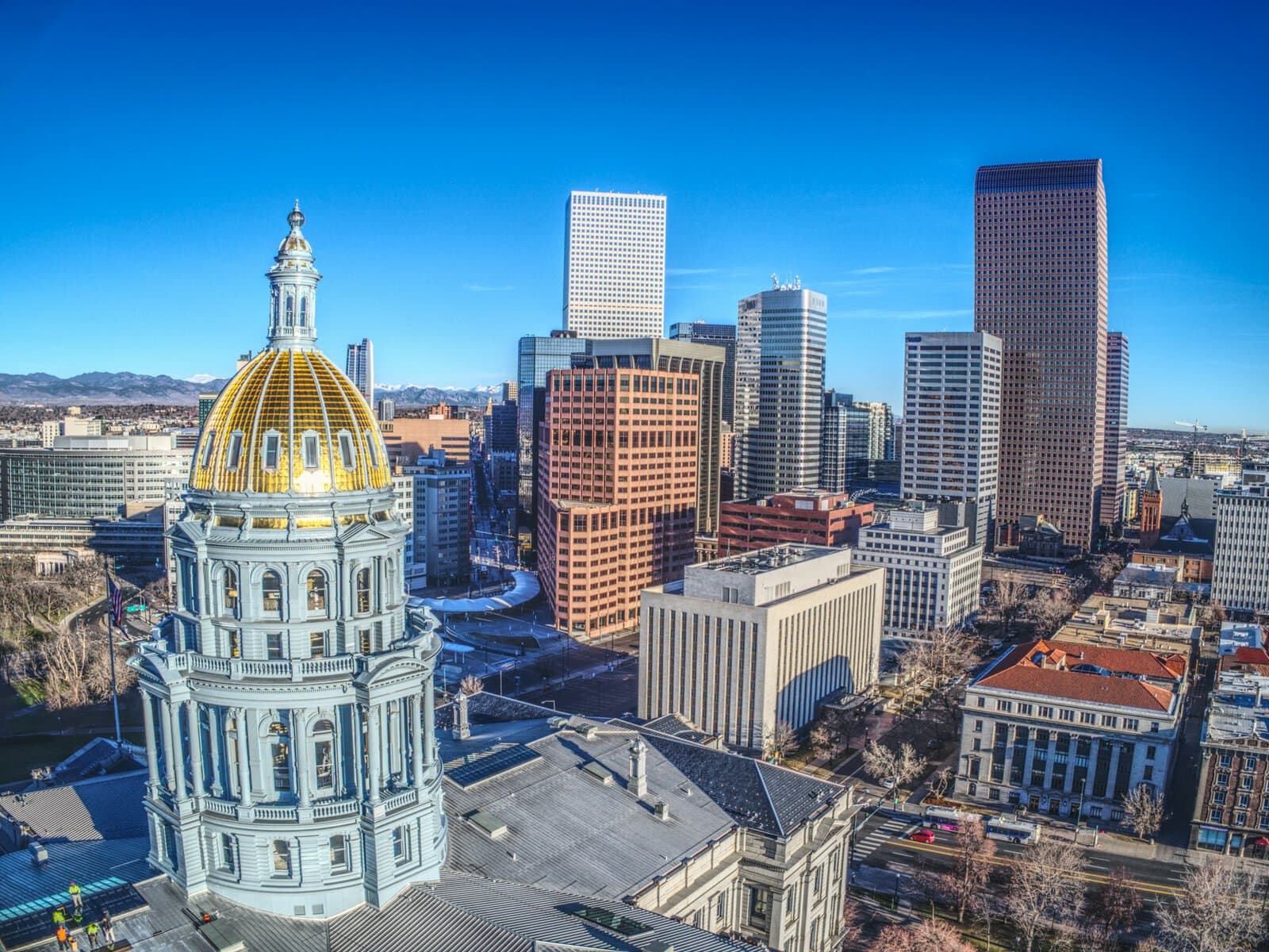 The Colorado Capitol Dome and Downtown Denver