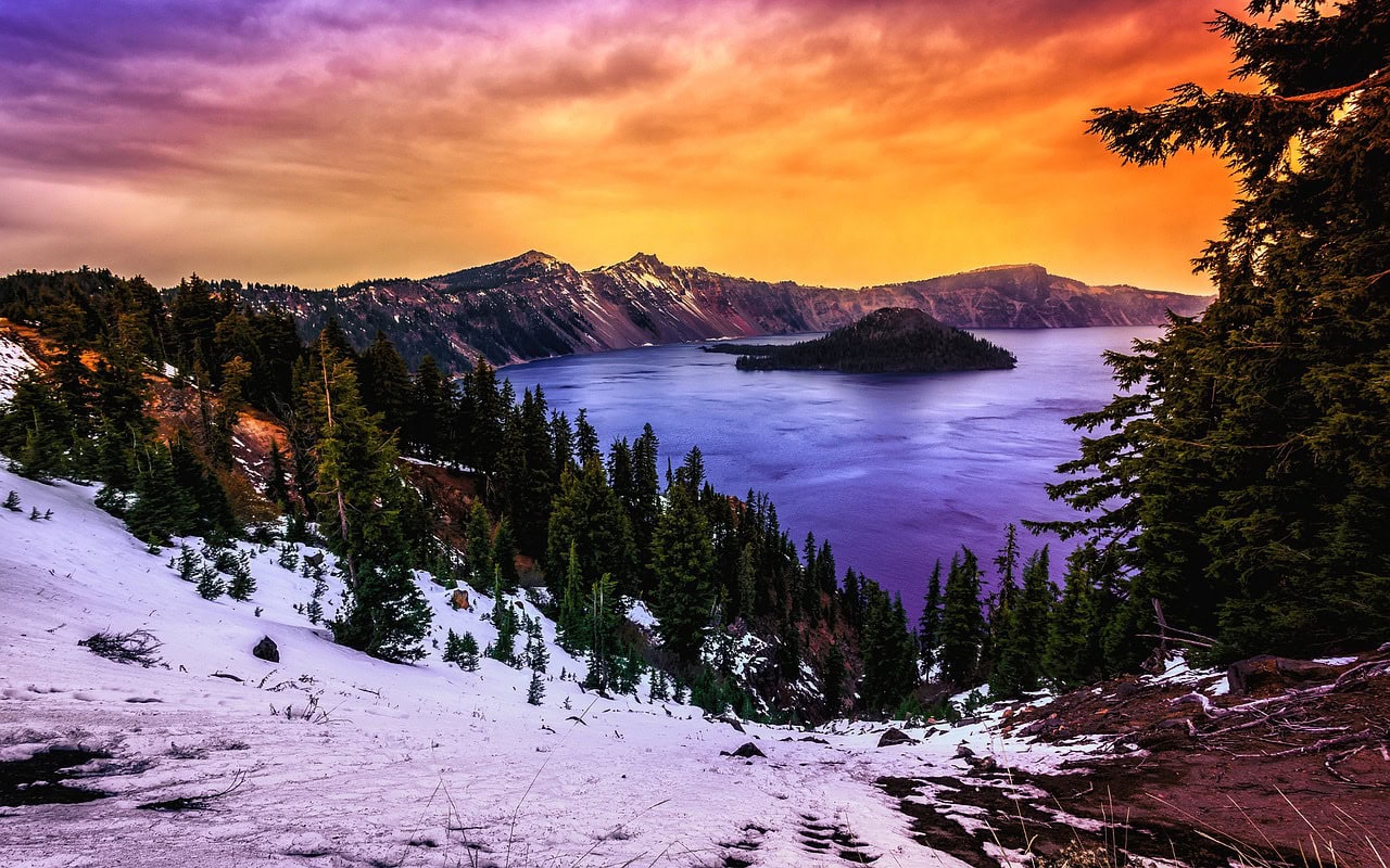 Sunset at Crater Lake