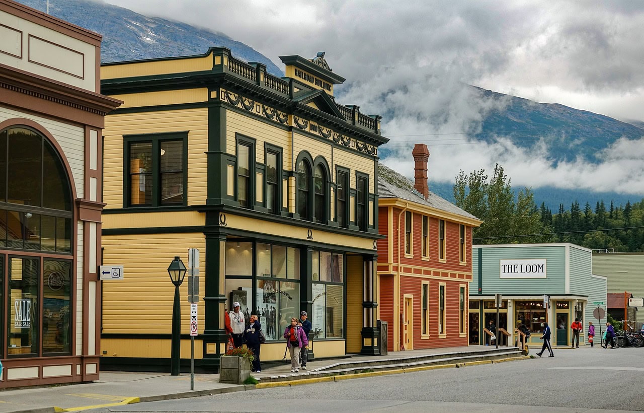 The center of Skagway in Alaska