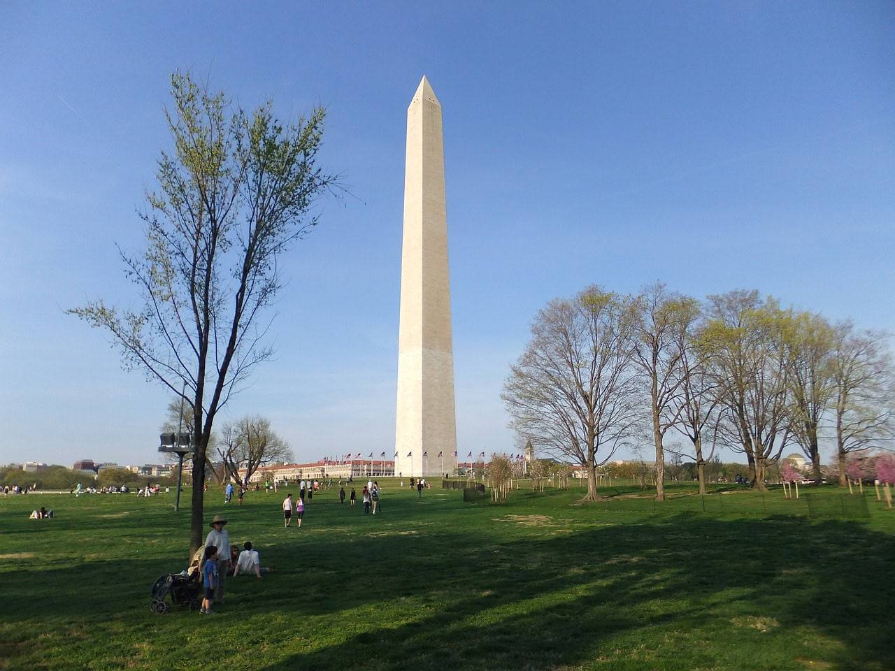 The Washington Monument above the National Mall