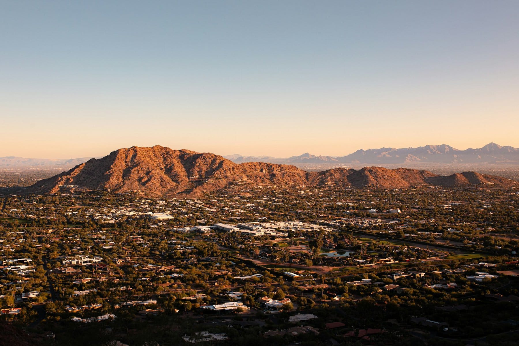 The desert ridges above the Phoenix metropolis