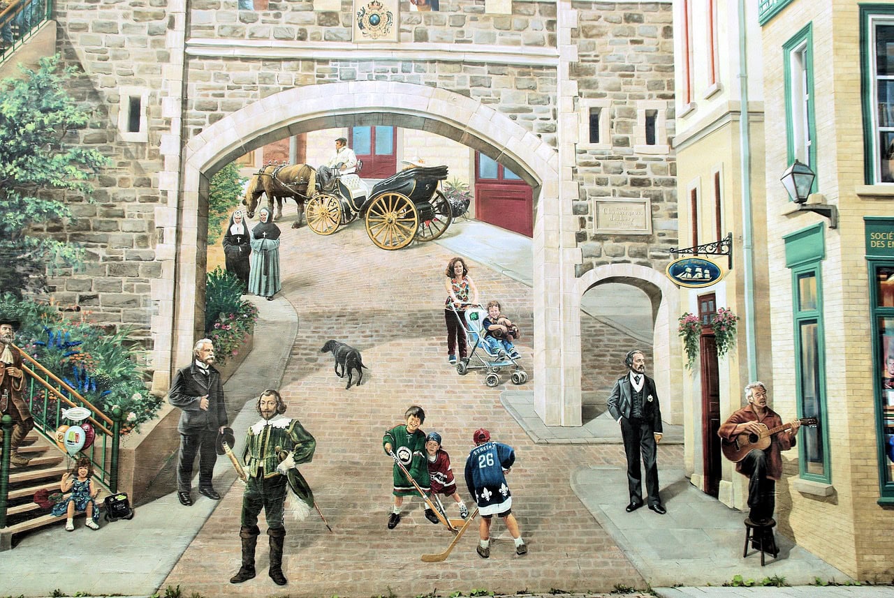 The Fresco of the Quebecers near Place Royale in Quebec City