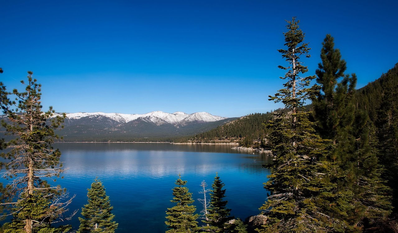 Lake Tahoe and the peaks above
