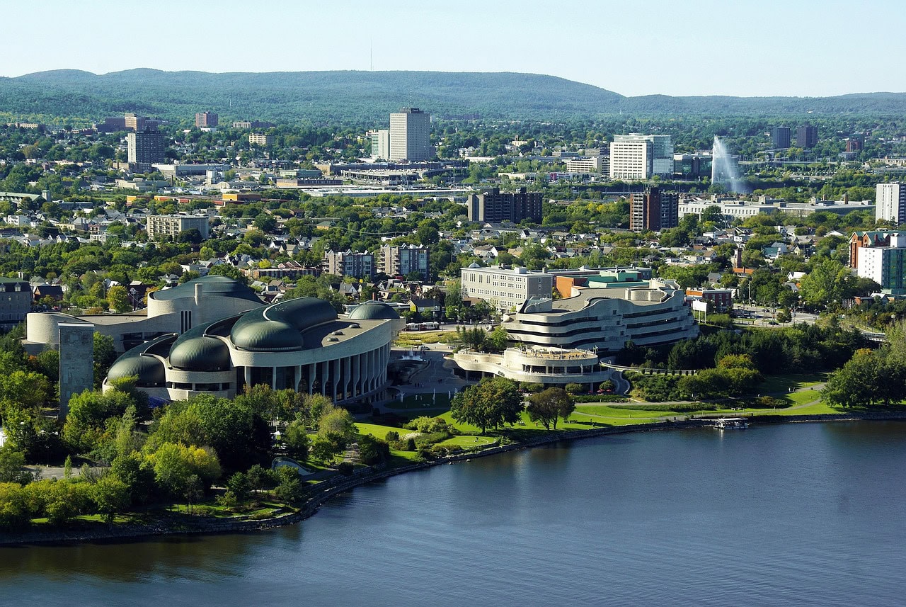 The Canadian Museum of History in Gatineau, Quebec on the Ottawa River